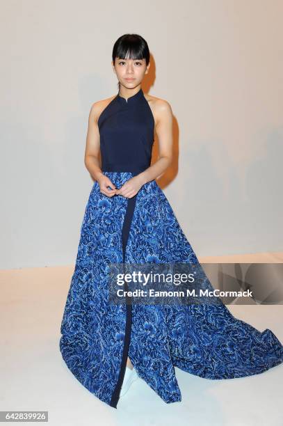 Vivian Chung attends the Apu Jan show during the London Fashion Week February 2017 collections on February 19, 2017 in London, England.