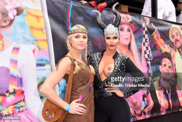 Micaela Schaefer and Yvonne Woelke attend the Berlin Carnival Parade on February 19, 2017 in Berlin, Germany.