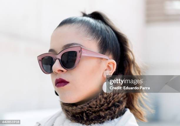 Paula wears a vintage jacket, Forever21 trousers, H&M shirt, Zara handbag and Zara shoes during the Mercedes Benz Fashion Week Autumn / Winter 2017...