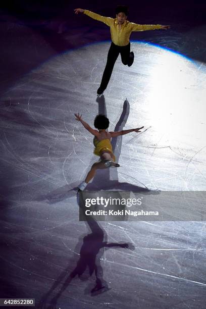 Wenjing Sui and Cong Han of China pserform in the Exhibition program during ISU Four Continents Figure Skating Championships - Gangneung -Test Event...