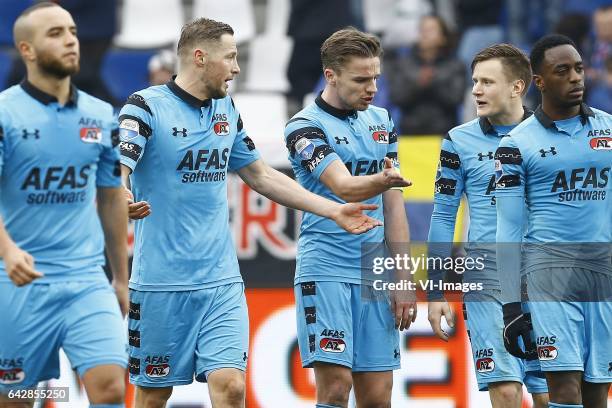 Iliass Bel Hassani of AZ Alkmaar, Rens van Eijden of AZ Alkmaar, Ben Rienstra of AZ Alkmaar,Mattias Johansson of AZ Alkmaar, Ridgeciano Haps of AZ...