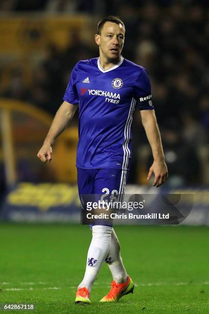 John Terry of Chelsea looks on during the Emirates FA Cup Fifth Round match between Wolverhampton Wanderers and Chelsea at Molineux on February 18,...