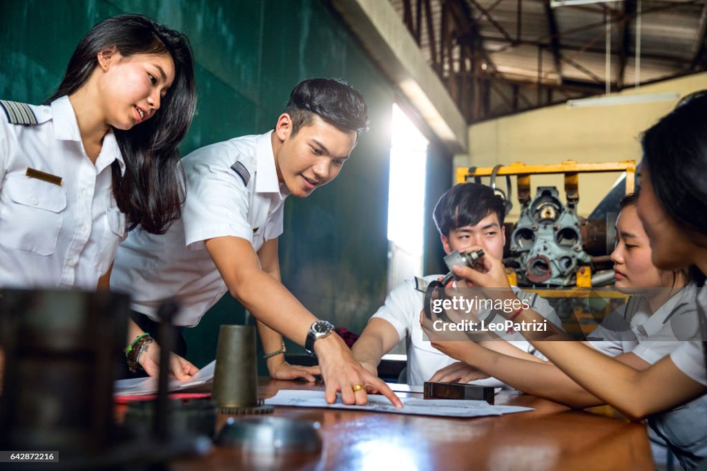 Aviation University students attending to class