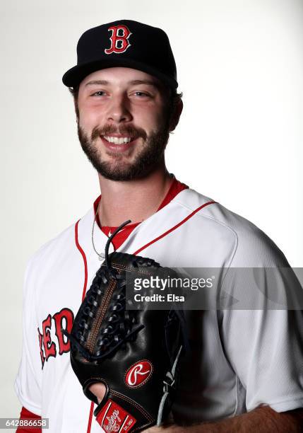 Ben Taylor of the Boston Red Sox poses for a portrait during the Boston Red Sox photo day on February 19, 2017 at JetBlue Park in Ft. Myers, Florida.