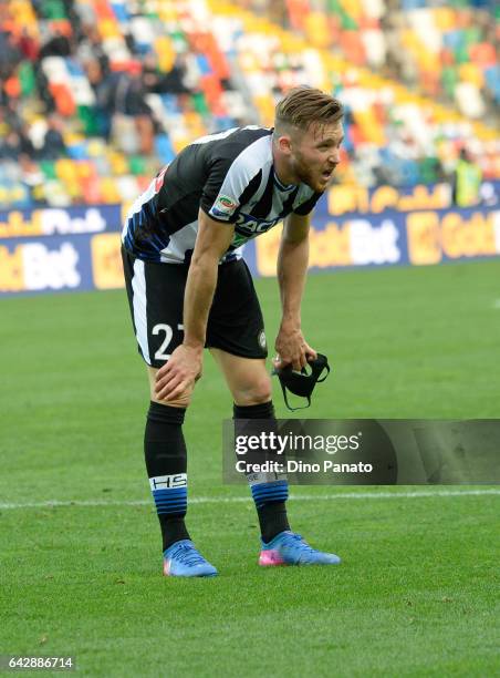 Silvan Widmer of Udinese calcio shows his dejection after the Serie A match between Udinese Calcio and US Sassuolo at Stadio Friuli on February 19,...