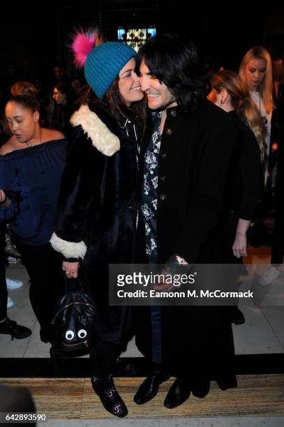 Noel Fielding and Lliana Bird attend the Pam Hogg show during the London Fashion Week February 2017 collections on February 19, 2017 in London,...