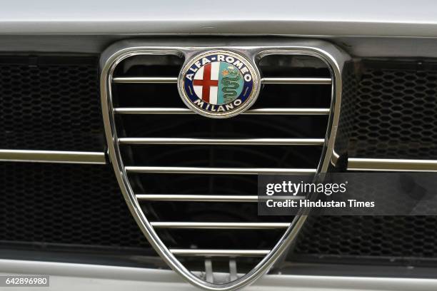 Alfa Romeo Vintage car displayed during the 7th edition of 21 Gun Salute International Vintage Car Rally at India Gate, on February 19 in New Delhi,...