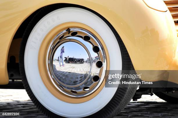 Vintage car at F-1 Track during the 7th edition of 21 Gun Salute International Vintage Car Rally, on February 19 in Greater Noida, India. A number of...