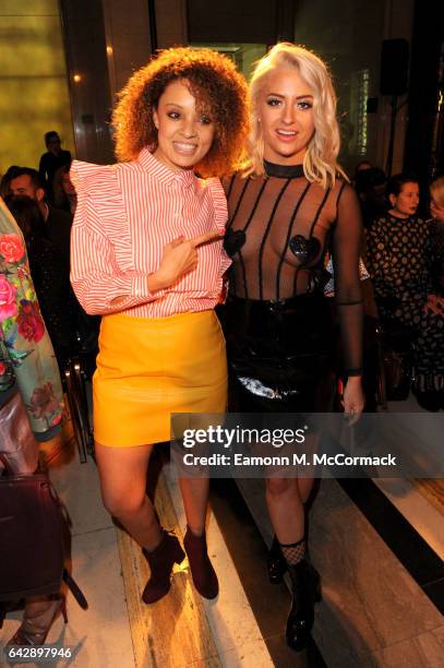 Chloe Paige and guest attend the Pam Hogg show during the London Fashion Week February 2017 collections on February 19, 2017 in London, England.