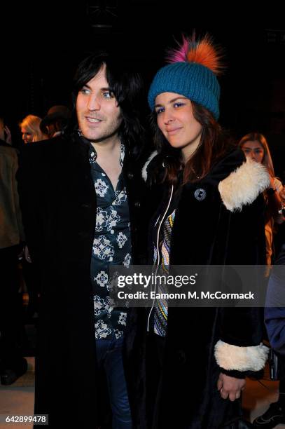 Noel Fielding and Lliana Bird attend the Pam Hogg show during the London Fashion Week February 2017 collections on February 19, 2017 in London,...