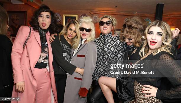 Betty Bachz, Alice Dellal, Pam Hogg, Jaime Winstone, Ellie Rae Winstone, Lilyella Zender Blatt and Lily Platt attend the Pam Hogg after-show party...