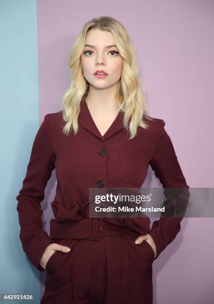 Anya Taylor Joy attends the Mulberry show during the London Fashion Week February 2017 collections on February 19, 2017 in London, England.