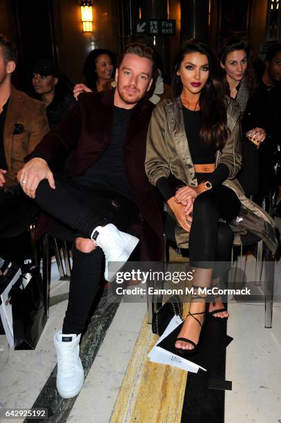 Jamie O'Hara and Elizabeth-Jayne Tierney attend the House Of Mea show during the London Fashion Week February 2017 collections on February 19, 2017...