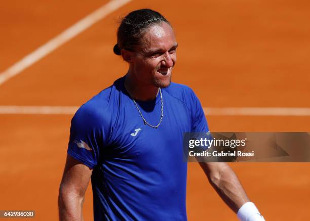 Alexandr Dolgopolov of Ukraine gestures during a final match between Kei Nishikori of Japan and Alexandr Dolgopolov of Ukraine as part of ATP...