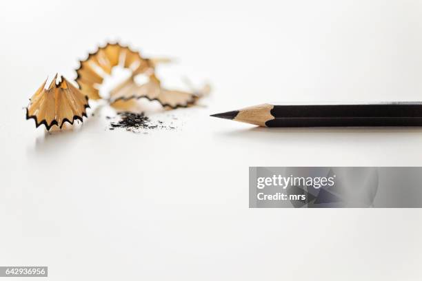 sharp pencil - pencil shavings stock pictures, royalty-free photos & images