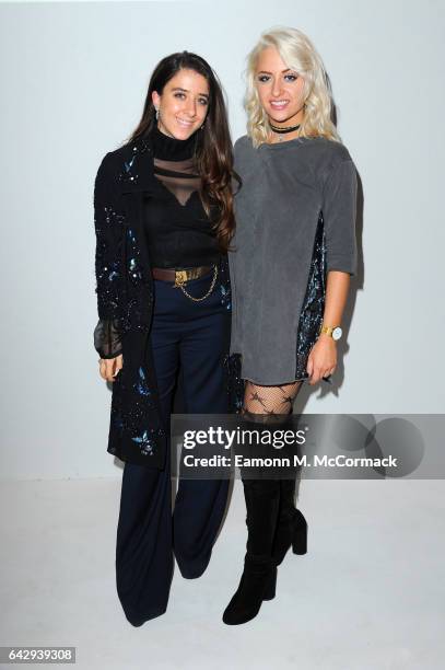 Chloe Paige and guest attend the Alexis Carballosa show during the London Fashion Week February 2017 collections on February 19, 2017 in London,...