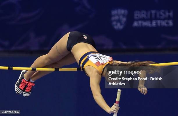 Jade Ive of Great Britain competes in the womens pole vault during the Muller Indoor Grand Prix 2017 at the Barclaycard Arena on February 18, 2017 in...