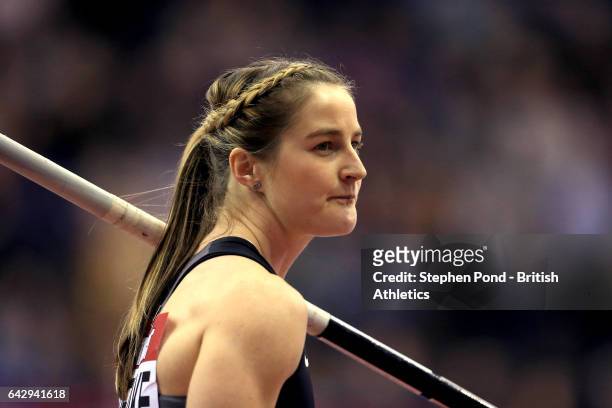 Sally Peake of Great Britain competes in the womens pole vault during the Muller Indoor Grand Prix 2017 at the Barclaycard Arena on February 18, 2017...