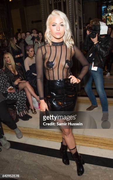 Chloe Paige attends the Pam Hogg show during the London Fashion Week February 2017 collections on February 19, 2017 in London, England.