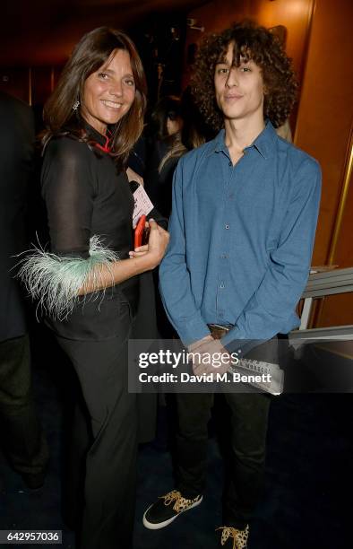 Debbie Von Bismarck and Max Dellal attend the Charlotte Olympia AW17 presentation on February 19, 2017 in London, England.