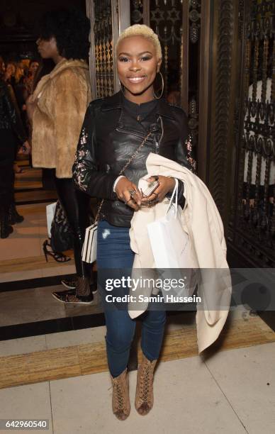 Gifty Louise attends the Pam Hogg show during the London Fashion Week February 2017 collections on February 19, 2017 in London, England.