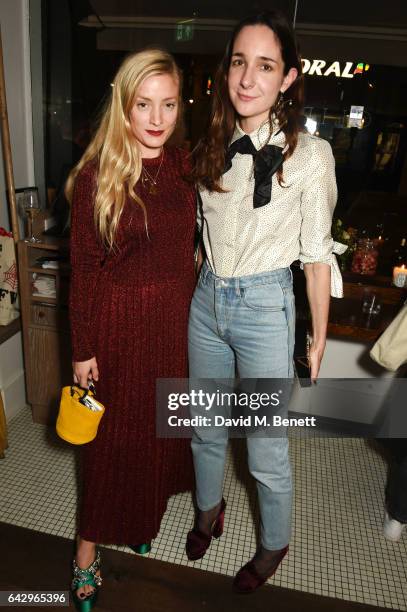 Kate Foley and Serafina Sama arrive as Topshop and Leandra Medine host dinner to celebrate London Fashion Week on February 19, 2017 in London,...