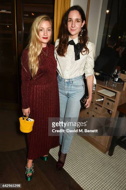 Kate Foley and Serafina Sama arrive as Topshop and Leandra Medine host dinner to celebrate London Fashion Week on February 19, 2017 in London,...