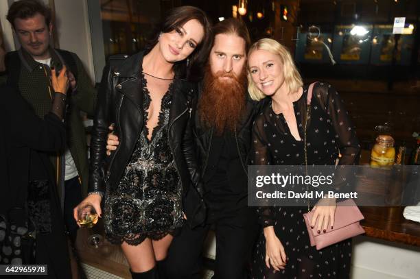 Eliza Cummings, Duffy and Lynsey Alexander arrive as Topshop and Leandra Medine host dinner to celebrate London Fashion Week on February 19, 2017 in...