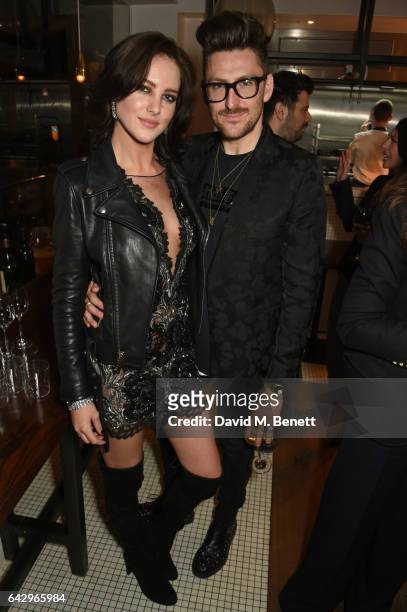 Eliza Cummings and Henry Holland arrive as Topshop and Leandra Medine host dinner to celebrate London Fashion Week on February 19, 2017 in London,...