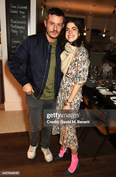 Jonathan Saunders and Leandra Medine arrive as Topshop and Leandra Medine host dinner to celebrate London Fashion Week on February 19, 2017 in...