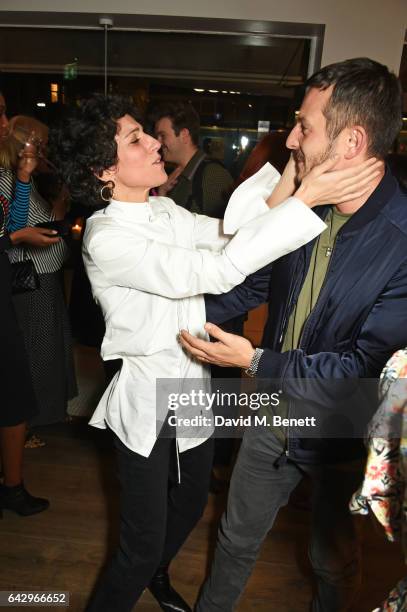 Yasmin Sewell and Jonathan Saunders arrive as Topshop and Leandra Medine host dinner to celebrate London Fashion Week on February 19, 2017 in London,...