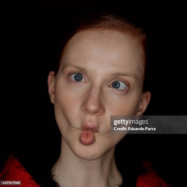 Model Annika Marie Leick is seen backstage before the Custo Barcelona fashion show during the Mercedes-Benz Fashion Week Madrid Autumn/ Winter 2017...