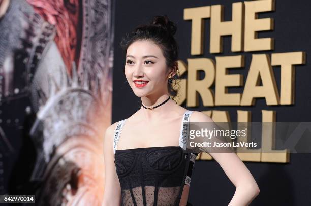 Actress Jing Tian attends the premiere of "The Great Wall" at TCL Chinese Theatre IMAX on February 15, 2017 in Hollywood, California.