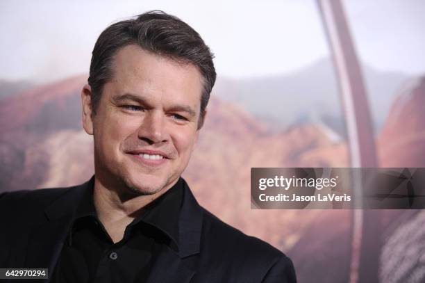 Actor Matt Damon attends the premiere of "The Great Wall" at TCL Chinese Theatre IMAX on February 15, 2017 in Hollywood, California.