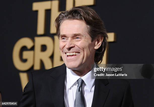 Actor Willem Dafoe attends the premiere of "The Great Wall" at TCL Chinese Theatre IMAX on February 15, 2017 in Hollywood, California.