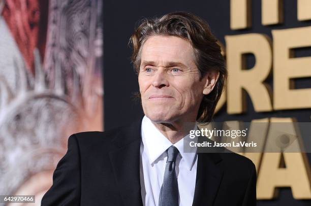 Actor Willem Dafoe attends the premiere of "The Great Wall" at TCL Chinese Theatre IMAX on February 15, 2017 in Hollywood, California.