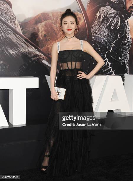 Actress Jing Tian attends the premiere of "The Great Wall" at TCL Chinese Theatre IMAX on February 15, 2017 in Hollywood, California.