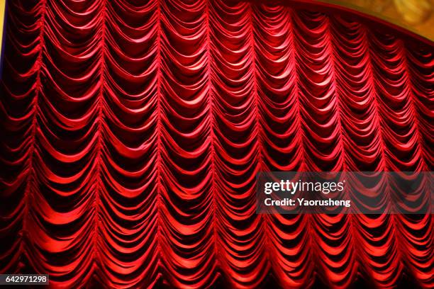 background image of red velvet stage curtain - awards 2017 show stock pictures, royalty-free photos & images