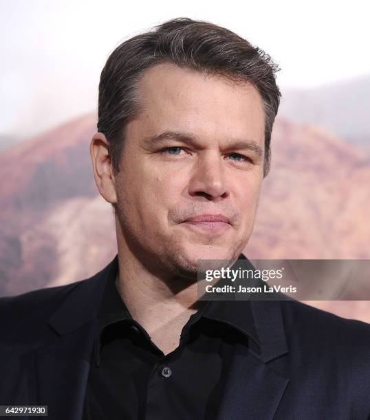 Actor Matt Damon attends the premiere of "The Great Wall" at TCL Chinese Theatre IMAX on February 15, 2017 in Hollywood, California.