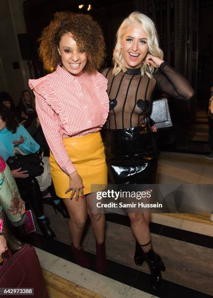 Chloe Paige and guest attend the Pam Hogg show during the London Fashion Week February 2017 collections on February 19, 2017 in London, England.