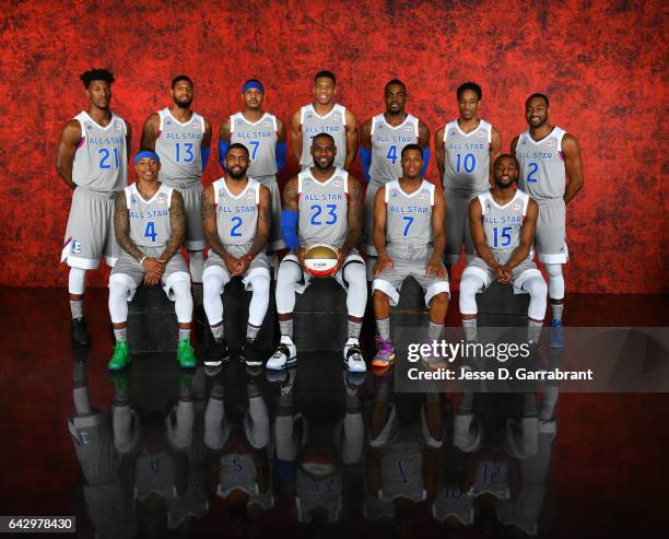 The Eastern Conference All-Stars poses for a portrait during the NBA All-Star Game as part of 2017 All-Star Weekend at the Smoothie King Center on...