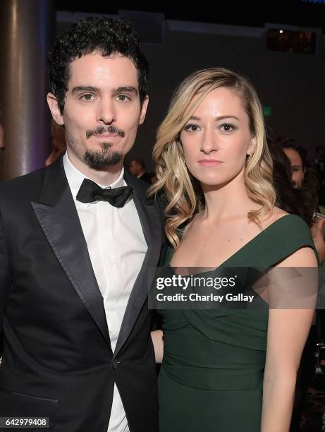 Director Damien Chazelle and actress Olivia Hamilton attend the 2017 Writers Guild Awards L.A. Ceremony at The Beverly Hilton Hotel on February 19,...