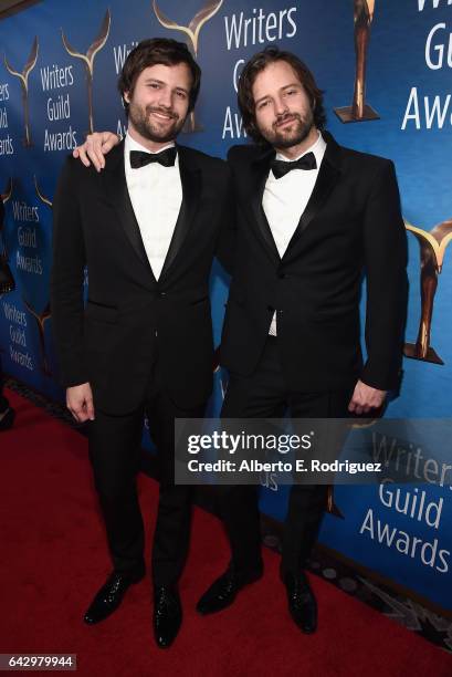 The Duffer Brothers, Matt Duffer and Ross Duffer attend the 2017 Writers Guild Awards L.A. Ceremony at The Beverly Hilton Hotel on February 19, 2017...