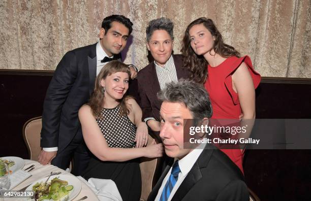 Actor Kumail Nanjiani, producer Jill Soloway and writer Emily V. Gordon attend the 2017 Writers Guild Awards L.A. Ceremony at The Beverly Hilton...