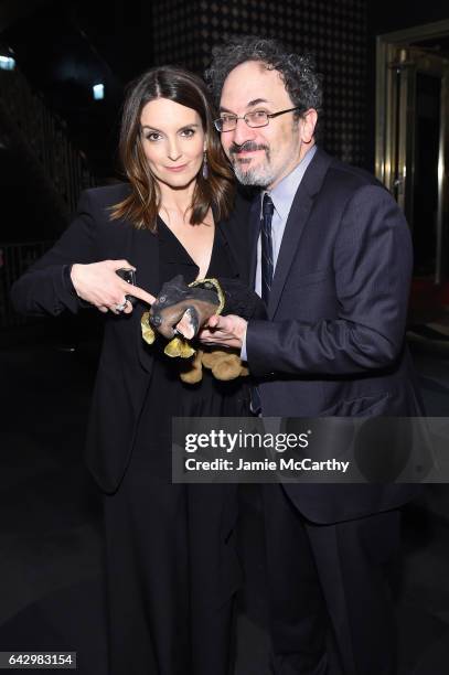 Tina Fey and Triumph, Robert Smigel attend the 69th Writers Guild Awards New York Ceremony at Edison Ballroom on February 19, 2017 in New York City.
