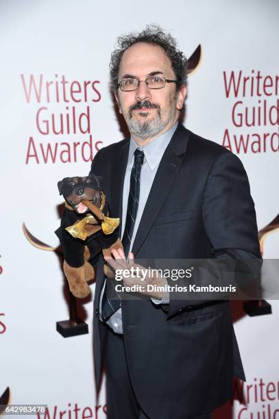 Triumph, the Insult Comic Dog and Robert Smigel attend 69th Writers Guild Awards New York Ceremony at Edison Ballroom on February 19, 2017 in New...