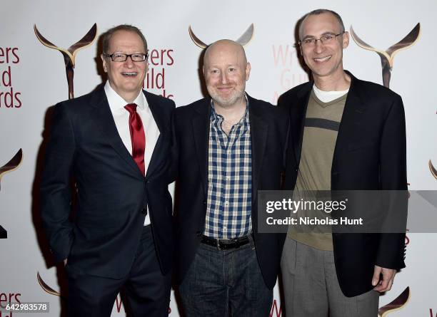 Stephen Schiff, Joe Weisberg, and Joel Fields attend 69th Writers Guild Awards New York Ceremony at Edison Ballroom on February 19, 2017 in New York...