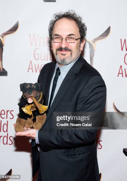 Robert Smigel and Triumph the Insult Comic Dog attend the 69th Annual Writers Guild Awards New York ceremony at Edison Ballroom on February 19, 2017...
