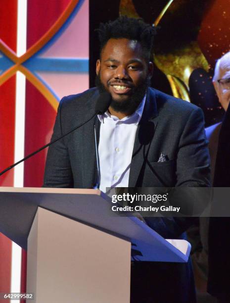 The writers for 'Atlanta' accept the Comedy Series Award onstage during the 2017 Writers Guild Awards L.A. Ceremony at The Beverly Hilton Hotel on...