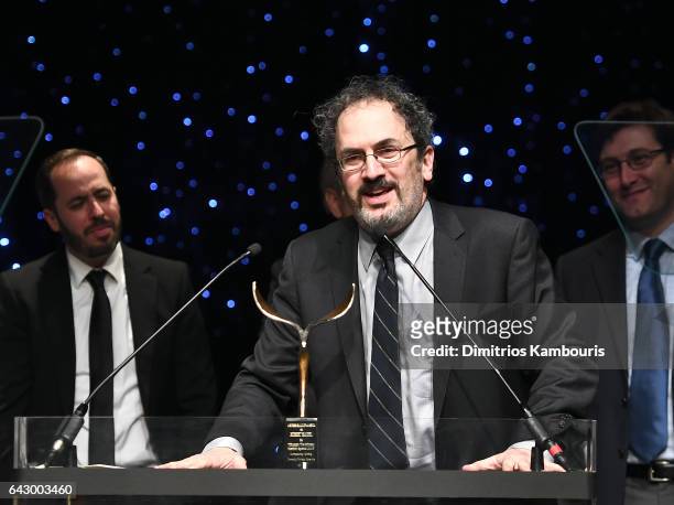 Robert Smigel accepts award onstage during 69th Writers Guild Awards New York Ceremony at Edison Ballroom on February 19, 2017 in New York City.